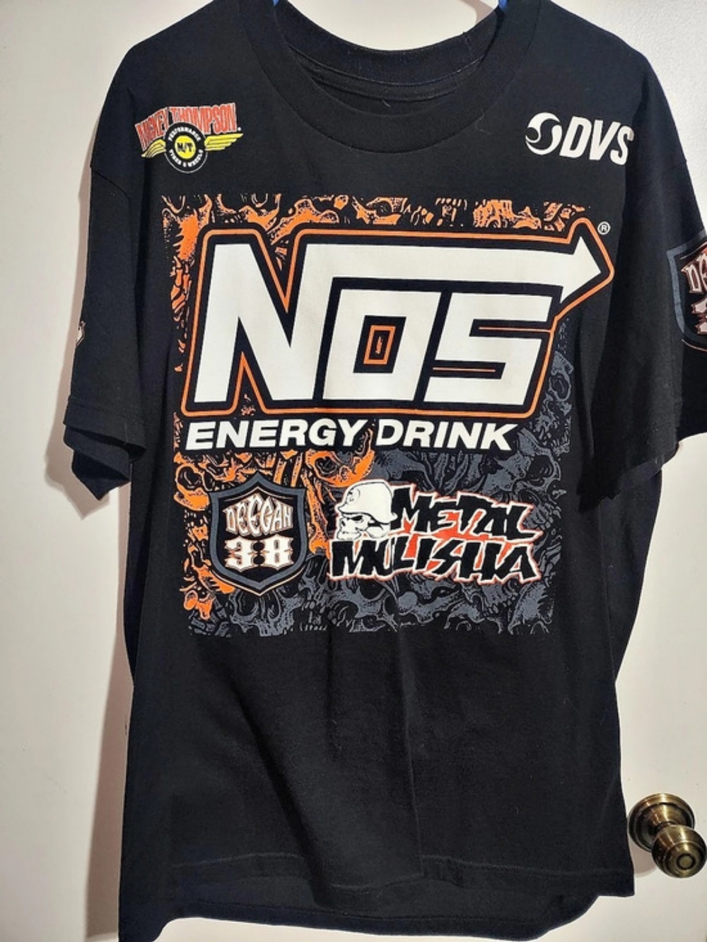 Metal Mulisha NOS Energy Drink Deegan 38 T-Shirt Black & Orange Large